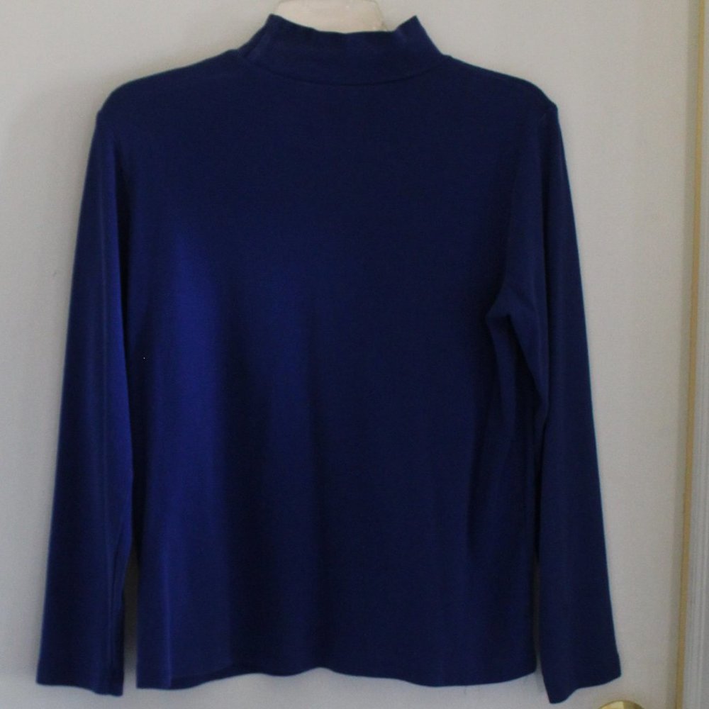 Kim Rogers Blue Mock Neck Long Sleeve - Picture 2 of 2